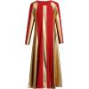 imageMetallic Gold Praise Dance Dresses for Girls Kids Liturgical Lyrical Color Block Worship Dress Loose Fit Full Length Swing Gown Ruffle Tunic Circle Skirt Christian Church Ballet Dancewear Red 910Y