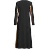 imageMetallic Gold Praise Dance Dresses for Girls Kids Liturgical Lyrical Color Block Worship Dress Loose Fit Full Length Swing Gown Ruffle Tunic Circle Skirt Christian Church Ballet Dancewear Black 34Y