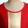 imageMetallic Gold Praise Dance Dresses for Girls Liturgical Lyrical Color Block Full Length Swing Gown Loose Fit Robe Ruffle Tunic Circle Skirt Long Sleeve Worship Dancewear Ballet Costume Red 78Y
