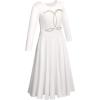 imageRhinestone Christian Cross Jesus Fish Praise Dance Dress for Girls Metallic Liturgical Lyrical Dancewear Loose Fit Full Length Long Sleeve Worship Dance Dress Costume White  Gold Fish 1112 Years