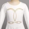 imageRhinestone Christian Cross Jesus Fish Praise Dance Dress for Girls Metallic Liturgical Lyrical Dancewear Loose Fit Full Length Long Sleeve Worship Dance Dress Costume White  Gold Fish 1112 Years