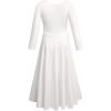 imageRhinestone Christian Cross Jesus Fish Praise Dance Dress for Girls Metallic Liturgical Lyrical Dancewear Loose Fit Full Length Long Sleeve Worship Dance Dress Costume White  Gold Fish 1112 Years