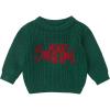 imageIDOPIP Toddler Baby Girls Christmas Outfit Boho Embroidery Sweater Top Crewneck Knit Pullover Sweatshirt Fall Winter ClothesGreen