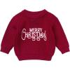 imageIDOPIP Toddler Baby Girls Christmas Outfit Boho Embroidery Sweater Top Crewneck Knit Pullover Sweatshirt Fall Winter ClothesWine Red