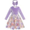 imageIDOPIP Toddler Baby Girls Embroidery Velvet Tutu Dress with Headband Outfit Long Sleeve Fall Princess Birthday Party DressesPurple