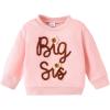 imageIDOPIP Toddler Baby Girls First Birthday Outfit Boho Embroidery One Sweater Top Knit Pullover Sweatshirt Fall Winter ClothesPink  Big Sis