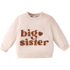 imageIDOPIP Toddler Baby Girls First Birthday Outfit Boho Embroidery One Sweater Top Knit Pullover Sweatshirt Fall Winter ClothesApricot