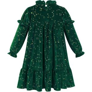 imageIDOPIP Toddler Baby Girls Velvet Tutu Dress Sparkle Sequin Christmas Dresses Ruffle Kid Princess Birthday Party Dress ClothesGreen