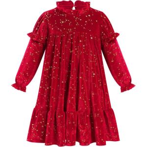 imageIDOPIP Toddler Baby Girls Velvet Tutu Dress Sparkle Sequin Christmas Dresses Ruffle Kid Princess Birthday Party Dress ClothesRed