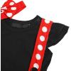 imageIDOPIP Baby Girls 1st Birthday Outfit Romper Polka Dot Dress Suspender Tutu Skirt Headband 3Pcs Clothes Set for Photo ShootBlack  Red