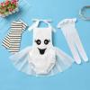 imageIDOPIP Baby Girls 1st Halloween Outfit Pumpkin Ghost Romper Sequin Backless Tulle Bodysuit Dress with Socks  Tights Costume
