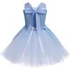 imageIDOPIP Kids Girls Halloween Dress up Costume Princess Birthday Party Tutu Dress with Headwear Accessories for Photo ShootBlue Plaid