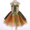 imageIDOPIP Kids Girls Halloween Dress up Costume Princess Birthday Party Tutu Dress with Headwear Accessories for Photo ShootDark Green