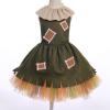 imageIDOPIP Kids Girls Halloween Dress up Costume Princess Birthday Party Tutu Dress with Headwear Accessories for Photo ShootDark Green