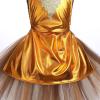 imageIDOPIP Kids Girls Halloween Dress up Costume Princess Birthday Party Tutu Dress with Headwear Accessories for Photo ShootGolden Lion