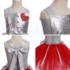 imageIDOPIP Kids Girls Halloween Dress up Costume Princess Birthday Party Tutu Dress with Headwear Accessories for Photo ShootSilver  Red