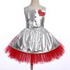 imageIDOPIP Kids Girls Halloween Dress up Costume Princess Birthday Party Tutu Dress with Headwear Accessories for Photo ShootSilver  Red