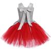 imageIDOPIP Kids Girls Halloween Dress up Costume Princess Birthday Party Tutu Dress with Headwear Accessories for Photo ShootSilver  Red