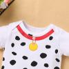 imageIDOPIP Ladybug Dalmatian Birthday Outfit for Baby Girls Romper Polka Dot Tutu Skirt Headband Halloween Fancy Dress up CostumeWhite  Dalmatian Dog