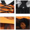 imageIDOPIP Witch Costume for Women Halloween Costume Witch Dress Hat Wristbands 3PCS Adult Witch Dress up Cosplay for Photo ShootOrange