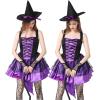 imageIDOPIP Witch Costume for Women Halloween Costume Witch Dress Hat Wristbands 3PCS Adult Witch Dress up Cosplay for Photo ShootPurple