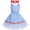 imageIDOPIP Kids Girls Halloween Dress up Costume Princess Birthday Party Tutu Dress with Headwear Accessories for Photo ShootBlue Plaid