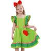 imageIDOPIP Toddler Baby Girls Christmas Tutu Dress Xmas Green Santa Dress Princess Christmas Birthday Party Dresses Ruffle Backless Pageant Holiday Casual Gown Fancy Dress up Cosutme Green 56 Years