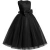 imageIDOPIP Flower Girl Lace Dress for Kids Wedding Bridesmaid Pageant Party Formal Long Gown Princess Communion Bow Tulle DressesBlack