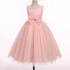 imageIDOPIP Flower Girl Lace Dress for Kids Wedding Bridesmaid Pageant Party Formal Long Gown Princess Communion Bow Tulle DressesPink