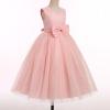 imageIDOPIP Flower Girl Lace Dress for Kids Wedding Bridesmaid Pageant Party Formal Long Gown Princess Communion Bow Tulle DressesPink