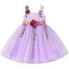 imageIDOPIP Toddler Baby Embroidery Flower Girl Dress for Kids Wedding Pageant Party Prom Gown Communion Birthday Tulle DressesPurple