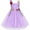 imageIDOPIP Toddler Baby Embroidery Flower Girl Dress for Kids Wedding Pageant Party Prom Gown Communion Birthday Tulle DressesPurple