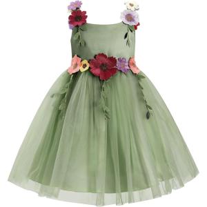 imageIDOPIP Toddler Baby Embroidery Flower Girl Dress for Kids Wedding Pageant Party Prom Gown Communion Birthday Tulle DressesSage Green