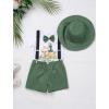 imageIDOPIP First Birthday Outfit Boy Baby Lion Cake Smash Clothes Safari Animals Romper Suspenders Shorts Hat Set for Photo ShootGreen