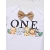 imageIDOPIP First Birthday Outfit Boy Baby Lion Cake Smash Clothes Safari Animals Romper Suspenders Shorts Hat Set for Photo ShootKhaki One