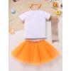 imageIDOPIP Blue Birthday Girl Outfit for Baby Toddler Girls Birthday Shirt Tutu Skirt Dog Ears Sash Cake Smash Photo Shoot 16TOrange