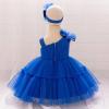 imageIDOPIP Toddler Baby Flower Girl Dress Bowknot Princess Tulle Tutu Party Wedding Birthday Pageant Dresses with Headband OutfitRoyal Blue