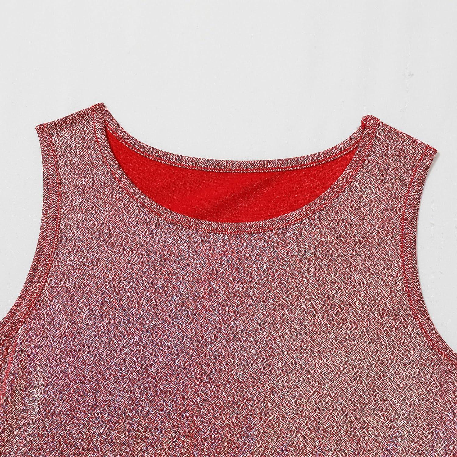 imageIDOPIP Praise Dance Overlay for Girls Metallic Sequin Praise Dance Dress Asymmetrical Worship Tunic Liturgical Dancewear 310Wine Red