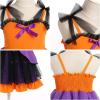 imageIDOPIP Baby Girls Halloween Tutu Dress Pumpkin Witch Princess Birthday Party Dresses Ruffle Tulle Bowknot Dress up CostumeOrange