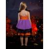 imageIDOPIP Baby Girls Halloween Tutu Dress Pumpkin Witch Princess Birthday Party Dresses Ruffle Tulle Bowknot Dress up CostumeOrange
