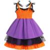 imageIDOPIP Baby Girls Halloween Tutu Dress Pumpkin Witch Princess Birthday Party Dresses Ruffle Tulle Bowknot Dress up CostumeOrange