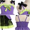 imageIDOPIP Baby Girls Halloween Tutu Dress Pumpkin Witch Princess Birthday Party Dresses Ruffle Tulle Bowknot Dress up CostumePurple
