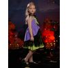 imageIDOPIP Baby Girls Halloween Tutu Dress Pumpkin Witch Princess Birthday Party Dresses Ruffle Tulle Bowknot Dress up CostumePurple