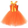imageIDOPIP Halloween Pumpkin Costume for Kids Girls Princess Party Dress up Cosplay with Headband and Bags for Photo Shoot 212TOrange