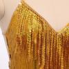 imageIDOPIP Women Sequin Fringe Bodysuit Sparkly Tassel Leotard Romper Womens Latin Dance Dress Sexy Festival Rave Party OutfitsGold