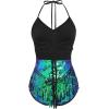 imageIDOPIP Women Sequin Fringe Bodysuit Sparkly Tassel Leotard Romper Womens Latin Dance Dress Sexy Festival Rave Party OutfitsGreen  Blue