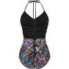 imageIDOPIP Women Sequin Fringe Bodysuit Sparkly Tassel Leotard Romper Womens Latin Dance Dress Sexy Festival Rave Party OutfitsRainbow