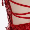 imageIDOPIP Women Sequin Fringe Bodysuit Sparkly Tassel Leotard Romper Womens Latin Dance Dress Sexy Festival Rave Party OutfitsRed