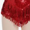 imageIDOPIP Women Sequin Fringe Bodysuit Sparkly Tassel Leotard Romper Womens Latin Dance Dress Sexy Festival Rave Party OutfitsRed