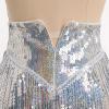 imageIDOPIP Women Sequin Fringe Bodysuit Sparkly Tassel Leotard Romper Womens Latin Dance Dress Sexy Festival Rave Party OutfitsSilver